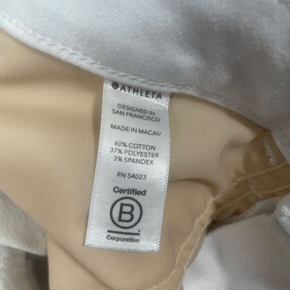 Athleta 4 White Jeans Pockets Cotton Blend - Picture 4 of 7